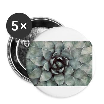 Succulentes - Lot de 5 petits badges (25 mm) - blanc - Devant