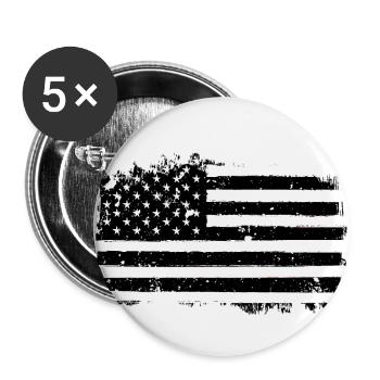 American Flag Black &White Vintage - Lot de 5 petits badges (25 mm) - blanc - Devant