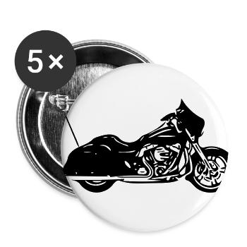 Road King Desing - Lot de 5 petits badges (25 mm) - blanc - Devant