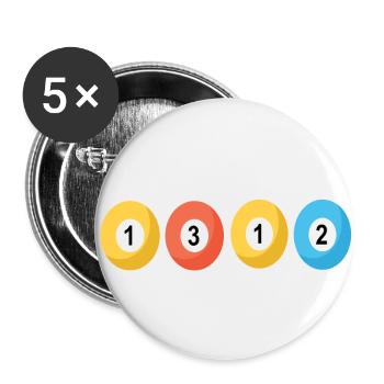 1312 acab - Buttons klein 25 mm (5er Pack) - Weiß - Vorne