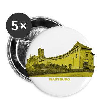 Wartburg Eisenach Thuringe Luther Elisabeth - Lot de 5 petits badges (25 mm) - blanc - Devant
