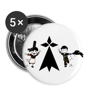 an ermine and the Breton gift - Buttons small 1''/25 mm (5-pack) - white - Front