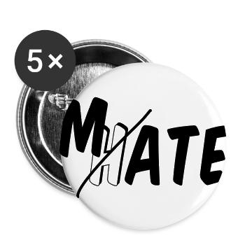 I mate you - Buttons small 1''/25 mm (5-pack) - white - Front