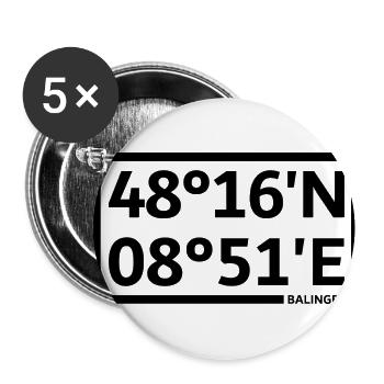 Balingen coordinates - Buttons small 1''/25 mm (5-pack) - white - Front