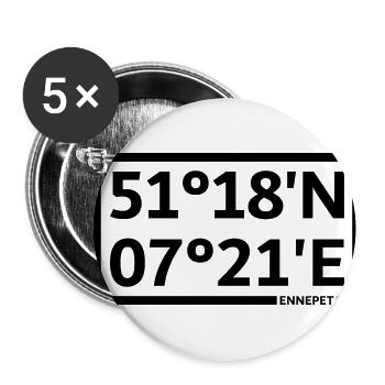 Ennepetal coordinates - Buttons small 1''/25 mm (5-pack) - white - Front