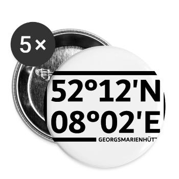 Georgsmarienhütte coordinates - Buttons small 1''/25 mm (5-pack) - white - Front