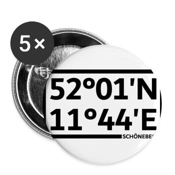 Schönebeck coordinates - Buttons small 1''/25 mm (5-pack) - white - Front