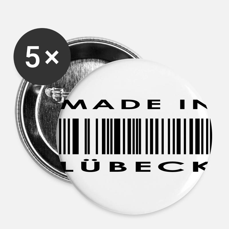 Luebeck - Buttons small 1''/25 mm (5-pack) - white