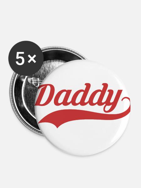DADDY - Buttons klein 25 mm (5er Pack) - Weiß