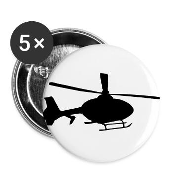 Helicopter - Buttons small 1''/25 mm (5-pack) - white - Front