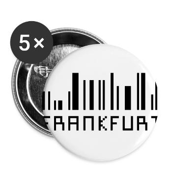Frankfurt skyline Barcode - Hessen - Buttons small 1''/25 mm (5-pack) - white - Front