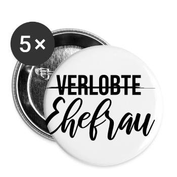 Wedding bachelorette party fiancee wife - Buttons small 1''/25 mm (5-pack) - white - Front