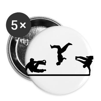 Freerunning, Free Running, Artistics - Buttons klein 25 mm (5er Pack) - Weiß - Vorne