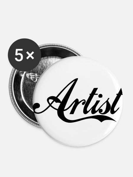 Artist Label - Buttons klein 25 mm (5er Pack) - Weiß