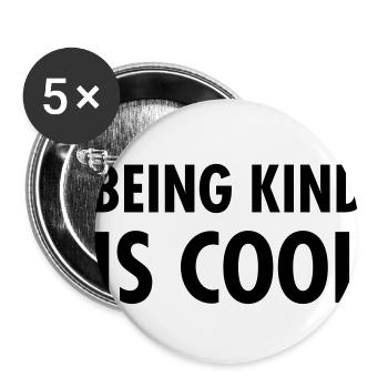 Being Kind Is Cool - Lot de 5 petits badges (25 mm) - blanc - Devant