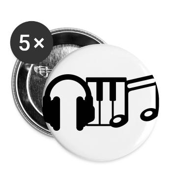 dj - Buttons small 1''/25 mm (5-pack) - white - Front