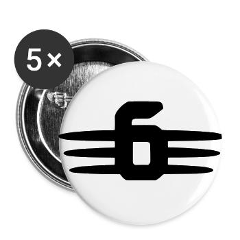 6 INLINE K1600GT K1600GTL K1600B K1600B K1600BA - Lot de 5 petits badges (25 mm) - blanc - Devant
