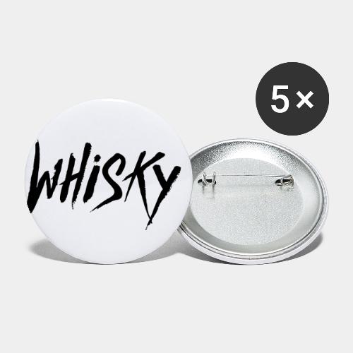 Whisky - Pinsel Schrift - Buttons klein 25 mm (5er Pack)