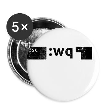 Pris au piège dans Vim - Lot de 5 petits badges (25 mm) - blanc - Devant