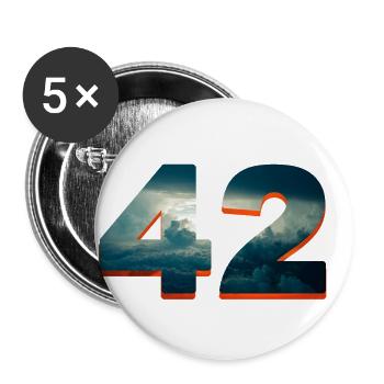 42 sonne u wolken douglas universum antwort frage - Buttons klein 25 mm (5er Pack) - Weiß - Vorne