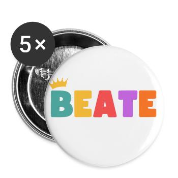 Beate! Customizable - Buttons small 1''/25 mm (5-pack) - white - Front