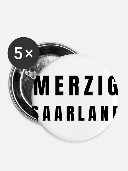 Merzig Saarland - Buttons klein 25 mm (5er Pack) - Weiß