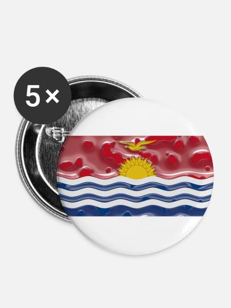 Kiribati Kiribati - Buttons klein 25 mm (5er Pack) - Weiß