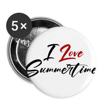 Ich Liebe Sommer - Buttons klein 25 mm (5er Pack) - Weiß - Vorne