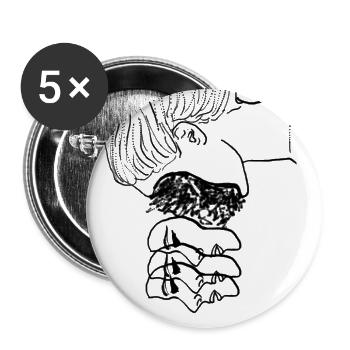 emotions outline aesthetic tumblr - Buttons small 1''/25 mm (5-pack) - white - Front