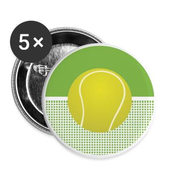 Tennis - Buttons klein 25 mm (5er Pack) - Weiß - Vorne