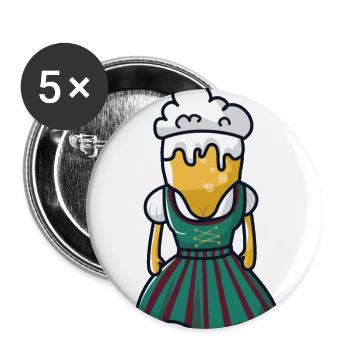 Beer dirndl beer tent - Buttons small 1''/25 mm (5-pack) - white - Front
