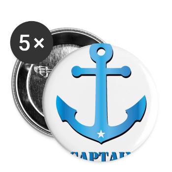 Nautical sails captain anchor gift - Buttons small 1''/25 mm (5-pack) - white - Front