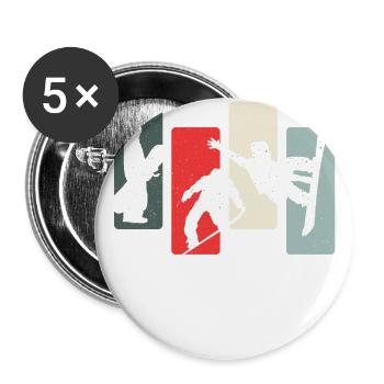 Snowboarding Snowboarder Snowboard Design Shirt - Buttons klein 25 mm (5er Pack) - Weiß - Vorne