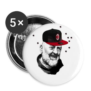 Forza Milan - Buttons klein 25 mm (5er Pack) - Weiß - Vorne