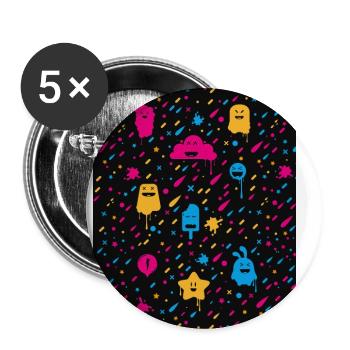 Cute Color Fun - Mobile Phone Case - Lot de 5 petits badges (25 mm) - blanc - Devant