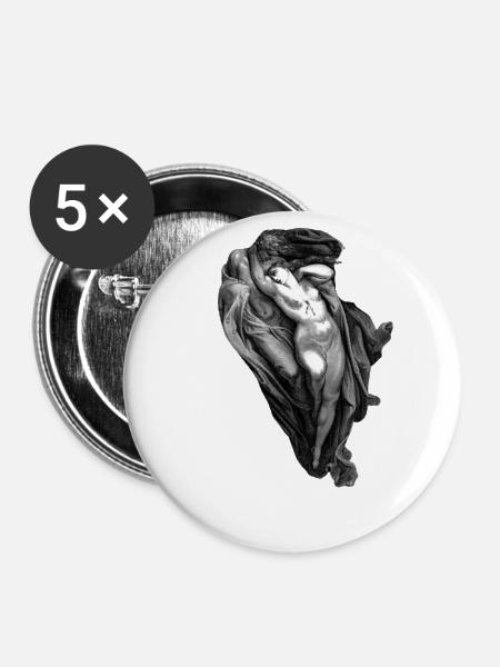 Paul und Francesca - Buttons klein 25 mm (5er Pack) - Weiß
