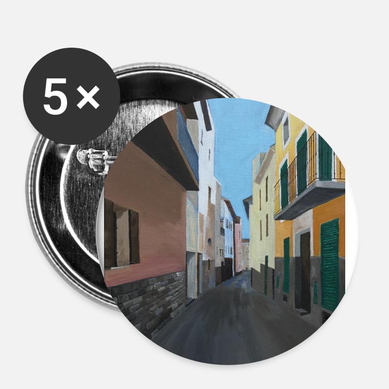 Malta Gasse Acrylmalerei - Buttons klein 25 mm (5er Pack) - Weiß