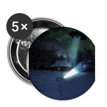 Alien Abduction At The Cabin - Buttons small 1''/25 mm (5-pack) - white - Front