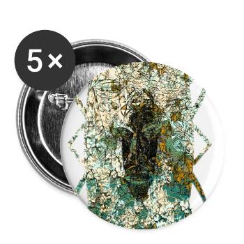 African Masks (2) - Buttons small 1''/25 mm (5-pack) - white - Front