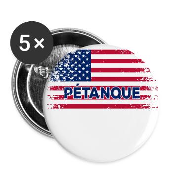 Petanque America Flag Boul Player Flag - Buttons small 1''/25 mm (5-pack) - white - Front