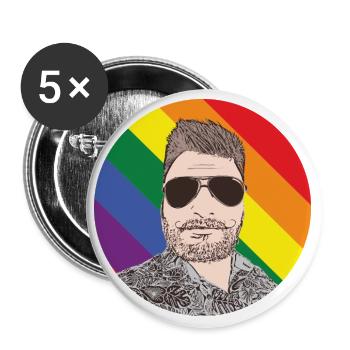 Gay Man - Buttons klein 25 mm (5er Pack) - Weiß - Vorne