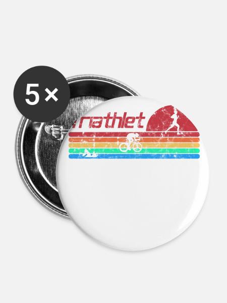 Triathlet Sunset 5 Colour - Buttons klein 25 mm (5er Pack) - Weiß