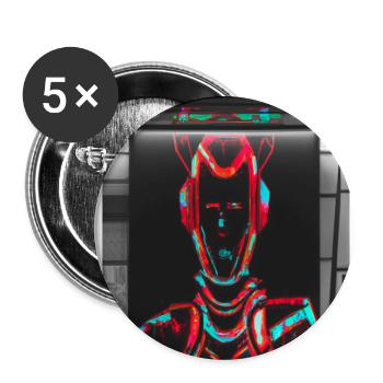 Futuristisches Cyborg in U-Bahn Station - Buttons klein 25 mm (5er Pack) - Weiß - Vorne