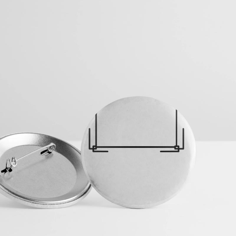 Rectangular frame in black basic text Buttons small 1''/25 mm (5-pack)