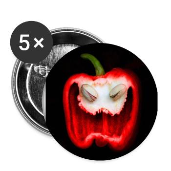 red demonic laughter for Halloween - Buttons small 1''/25 mm (5-pack) - white - Front