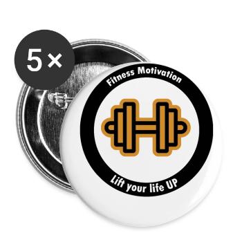 Fitness Motivation Dumbbell - Buttons small 1''/25 mm (5-pack) - white - Front