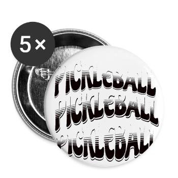 Pickleball Outdoor Spiel Für Männer Und Frauen - Buttons klein 25 mm (5er Pack) - Weiß - Vorne