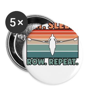 Eat Sleep Row Rowing - Buttons small 1''/25 mm (5-pack) - white - Front