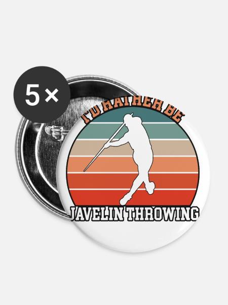 Rather Be Javelin Throwing - Buttons klein 25 mm (5er Pack) - Weiß