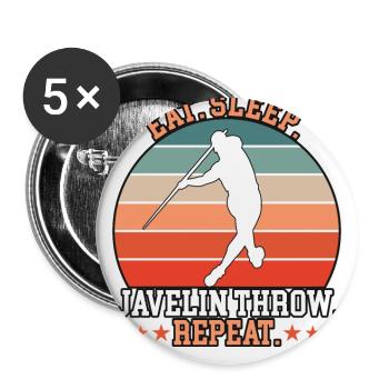 Eat Sleep Javelin Throw Repeat - Buttons small 1''/25 mm (5-pack) - white - Front